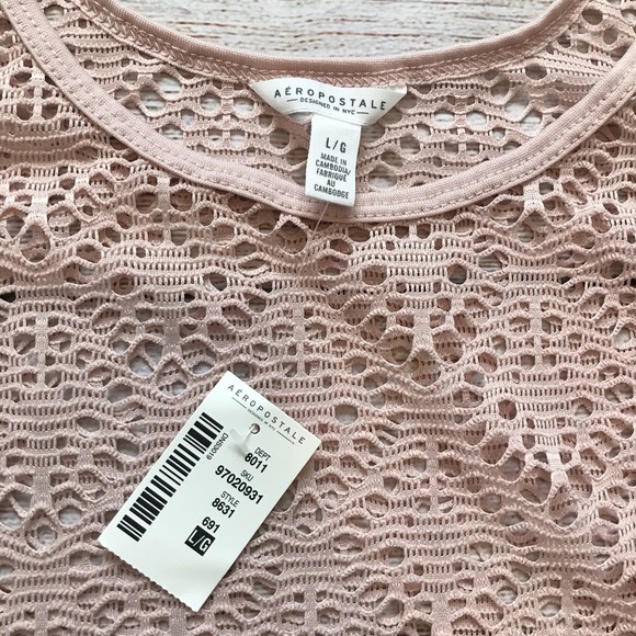 🌻 2 for $10 NWT Aeropostale Mesh Crop Tank Size L - Picture 3 of 7